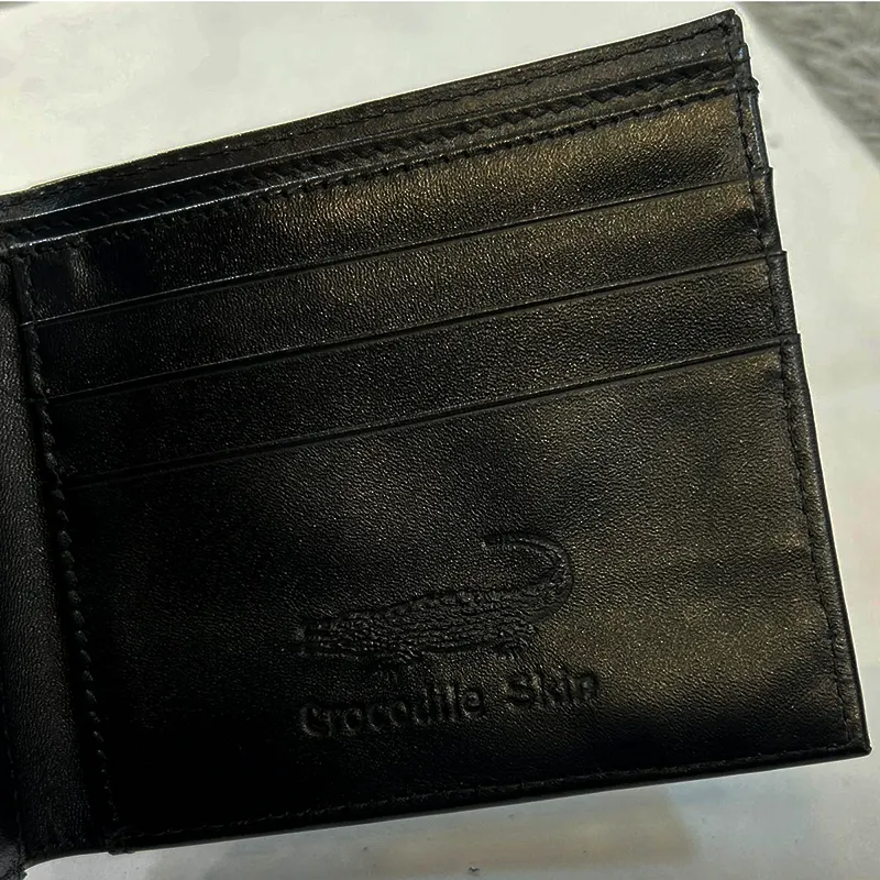 Luxury Alligator Crocodile Viet  Black Leather Bifold Men's Wallet